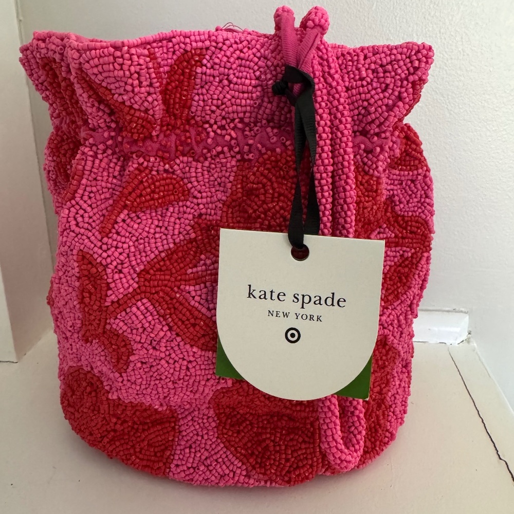 Kate Spade New York X Target Pink Beaded Drawstring Bag